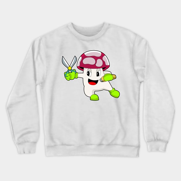 Mushroom Hairdresser Scissors Crewneck Sweatshirt by Markus Schnabel